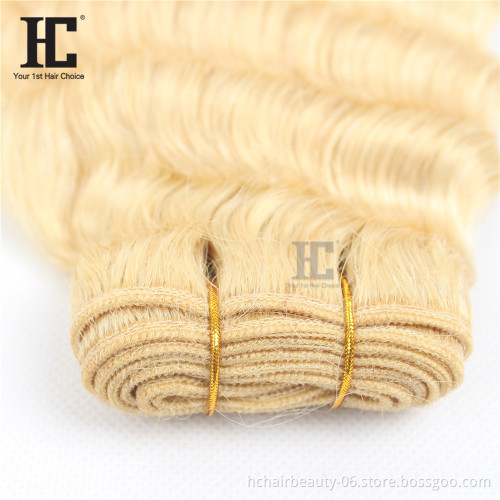 New Arrival 613 Blonde Bundles With Lace Frontal Closure Brazilian 613 Virgin Human Hair Loose Deep Wave Bundles With Closure